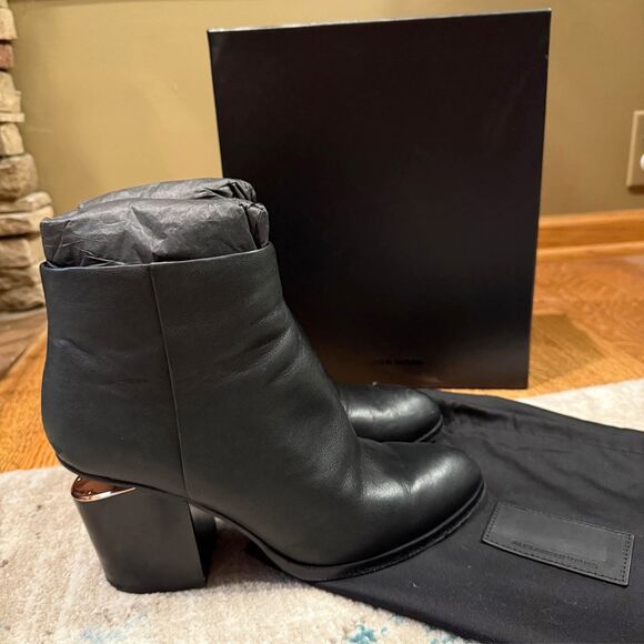 Alexander Wang Gabi Leather Cutout Heel Booties Size 8.5 - Picture 10 of 10